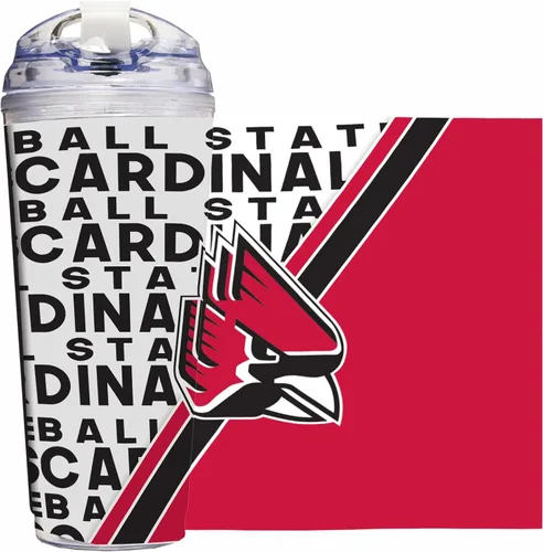 Vista 16 de Rico Industries Taza acrílica NCAA estándar de 24 onzas con tapa con bisagra, taza de doble pared oficialmente licenciada con pajita