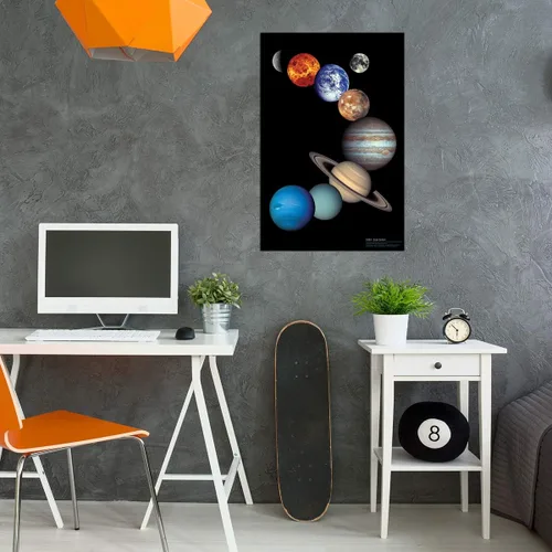Vista 3 de EuroGraphics Póster del Sistema Solar de la NASA, 36 x 24 in