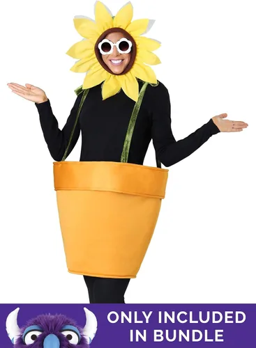 Vista 3 de Fun Costumes Accesorio para tocado de flores amarillas con capucha de girasol, Amarillo