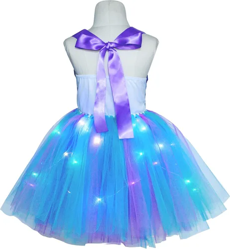 Vista 3 de Tutu Dreams Vestido de unicornio LED para niñas disfraz de Halloween con luz arcoíris Arcoiris Rainbow