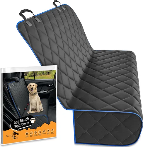 Vista 8 de Active Pets Funda negra para asiento trasero de automóvil, duradera, impermeable y resistente a los arañazos, accesorio antideslizante para perros