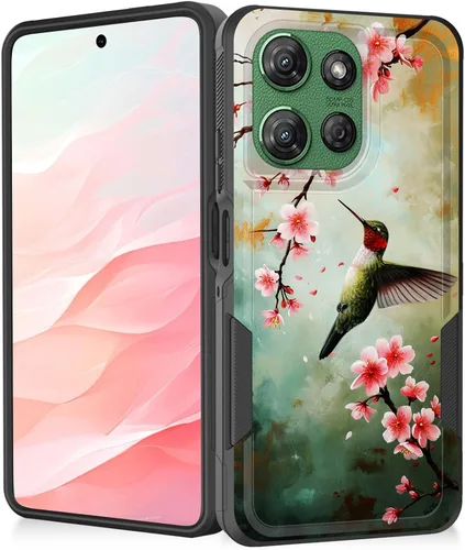 Vista 50 de Funda para Moto G Play 4G 2024, resistente de doble capa híbrida de policarbonato duro, goma suave, a prueba de golpes, funda protectora resistente