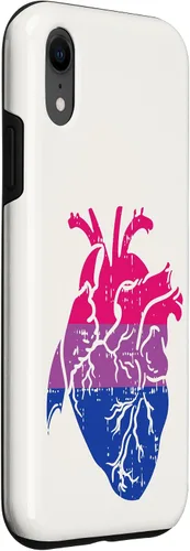 Vista 14 de Funda de regalo para enfermera LGBTQ para iPhone 14 con corazón anatómico y orgullo bisexual