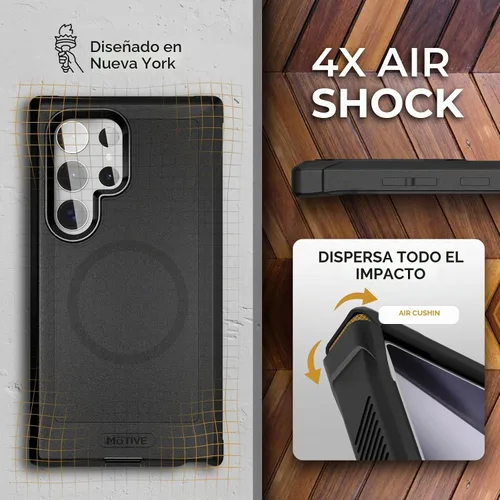 Vista 6 de MOTIVE Funda compatible con Samsung Galaxy S24 Ultra con clip para cinturón, [protección contra caídas de grado militar de 15 pies] con protector