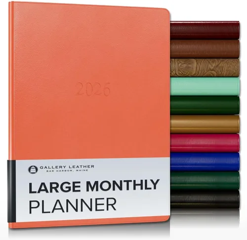 Vista 67 de Gallery Leather Agenda mensual grande 2026-2027 Acadia Navy Acadia Marina