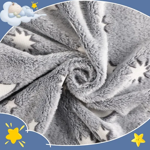 Vista 5 de 2 mantas que brillan en la oscuridad, regalos de Navidad y cumpleaños para niños, manta de franela suave y cálida para niños y niñas, 47 x 59