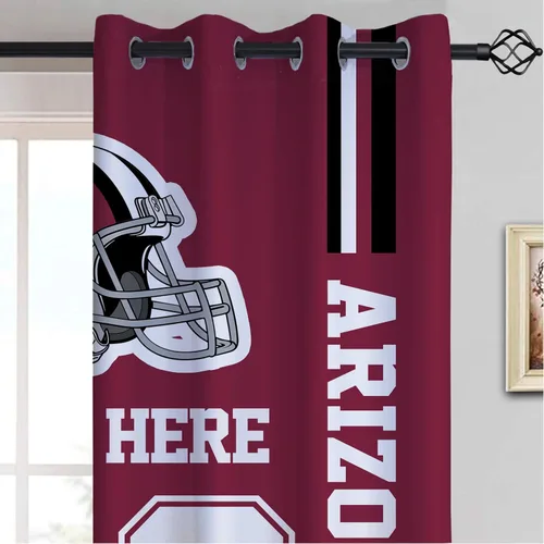 Vista 5 de Cortinas opacas personalizadas Arizona Juego de 2 paneles de cortinas opacas con aislamiento térmico para oscurecer la habitación, añade nombre