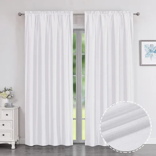 Vista 20 de Chyhomenyc Uptown - Cortinas negras de 24 pulgadas de largo, 2 paneles, cortinas cortas de seda sintética para oscurecer la habitación, cortinas