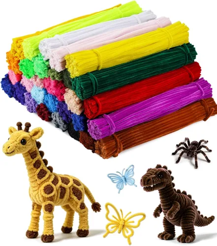 Vista 9 de 200 Pcs Pipe Cleaners, 20 Colors Pipe Cleaner Craft Chenille Stems
