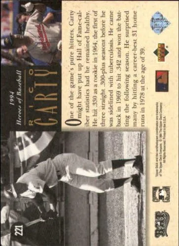 Vista 2 de 1994 Upper Deck All-Time Heroes 125th Baseball Card #221 Rico Carty