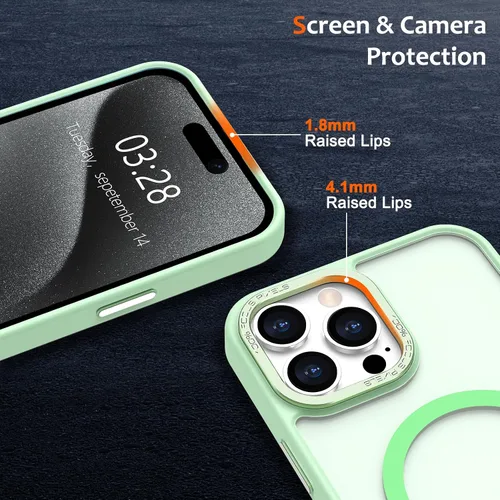 Vista 913 de Anuck - Funda magnética para iPhone 11 compatible con MagSafe, carcasa trasera mate translúcida dura, borde de TPU, delgada, resistente a impactos