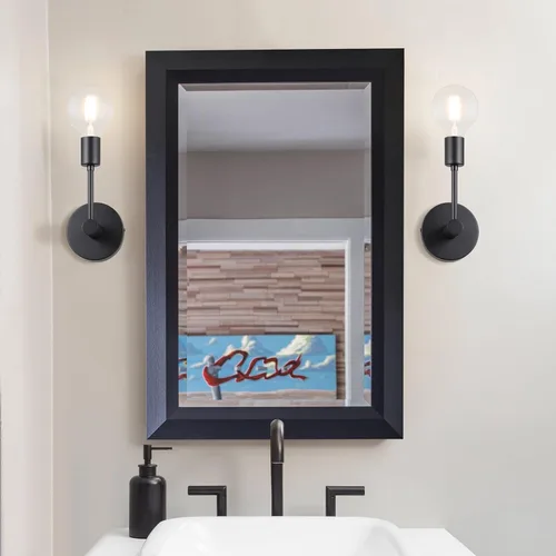Vista 6 de XiNBEi Lighting - Aplique de pared negro de 1 luz para pasillo, bombilla LED incluida Mate negro
