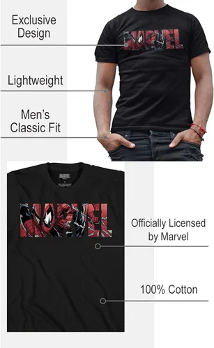 Vista 2 de Marvel Logo Spider-Man - Camiseta gráfica para hombre