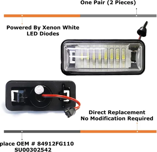Vista 2 de iJDMTOY OEM-Fit - Kit de luces LED completas para matrícula de 3 W, compatible con Scion FR-S Toyota 86 Subaru BRZ Impreza WRX STi Legacy Crosstrek