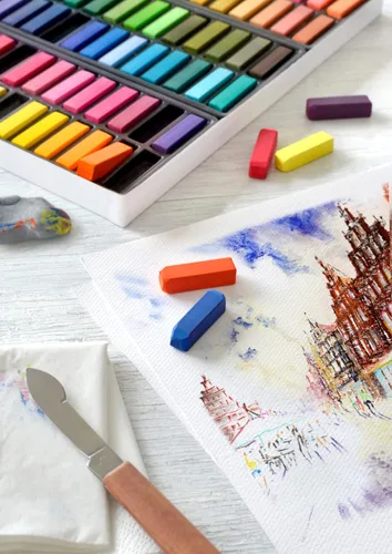 Vista 3 de FABER-CASTELL Creative Studio - Mini palitos pastel suaves (1.25 pulgadas), 24 colores vivos