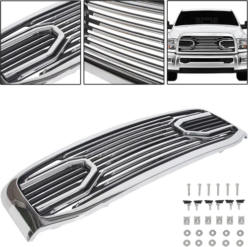 Vista 8 de KUAFU Parrilla de parachoques frontal compatible con Dodge RAM 2500 3500 2006-2009, Dodge RAM 1500 2006-2008. Repuesto de carcasa Big Horn