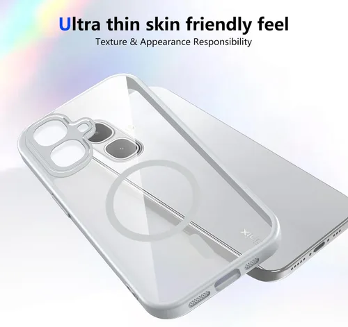 Vista 456 de Funda magnética transparente compatible con Xiaomi 17T, color negro 2 en 1 PC + TPU cubierta de teléfono a prueba de golpes, carcasa protectora
