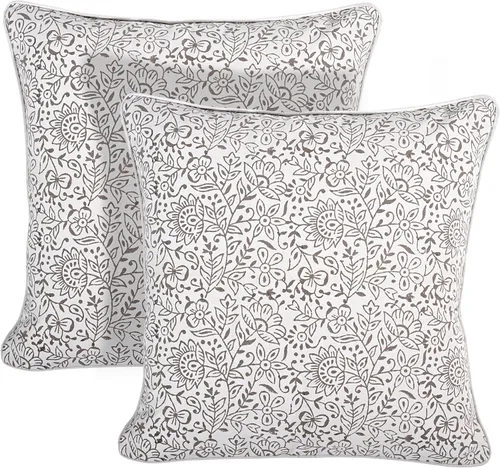 Vista 17 de Ridhi Juego de 2 fundas de almohada decorativas de 16 x 16 pulgadas con estampado de bloques de color azul aguamarina para sala de estar