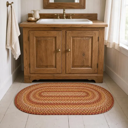 Vista 77 de Homespice Alfombra ovalada trenzada de yute de hoja ámbar, ideal como Hoja de ámbar