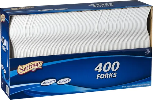 Vista 9 de Settings - Cubertería desechable (400 piezas) BPA-free blades cut meats & desserts cleanly without snapping; great for parties, weddings, catering