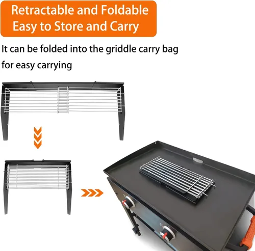 Vista 5 de Juego universal de protector contra el viento y rejilla de calentamiento para planchas de 16" a 28" sin campana, pantalla contra el viento y rejilla