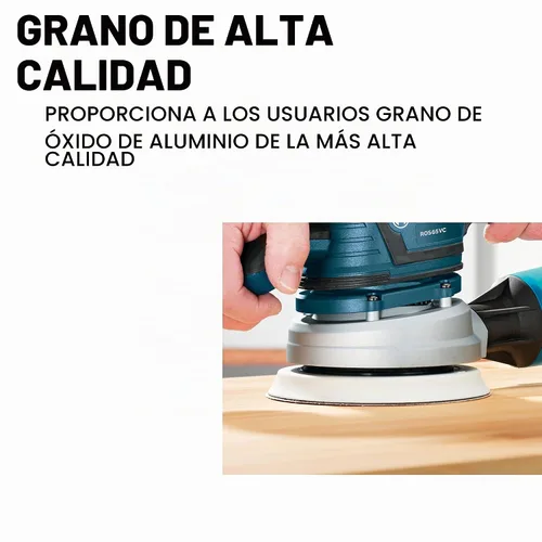 Vista 3 de BOSCH SR5R000 - Discos de lijado de gancho y bucle de 6 piezas de 5 pulgadas y 8 agujeros