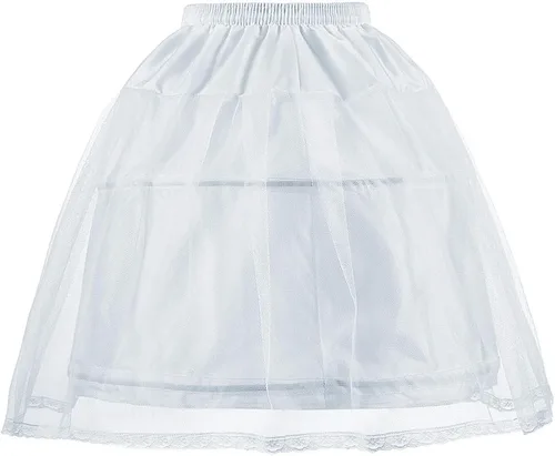 Vista 2 de Abaowedding Falda Inferior con 2 Aro para Niñas, Enagua Completa Elástica, Crinoline para Niños