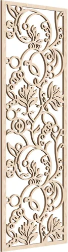 Vista 12 de Caspian Paneles de pared de madera con calado decorativo perforado, 9 3/8 pulgadas de ancho x 24 3/8 pulgadas de alto x 1/4 de alto, cereza