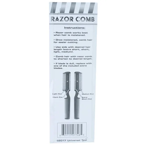 Vista 3 de Peine de afeitar universal unisex para corte y peinado de cabello fino y grueso