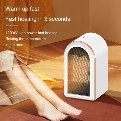 Vista 2 de Calentador de Espacio Eléctrico, Calentadores de Espacio Portátiles de Bajo Consumo para Uso en Interiores, Ventilador de Calentador Portátil de Dos