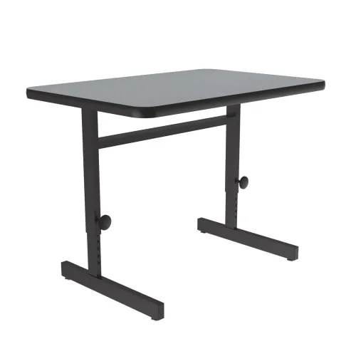 Vista 6 de Correll Escritorio para computadora de 24 x 48 pulgadas, altura ajustable (21 a 29 pulgadas), parte superior laminada de granito gris de alta