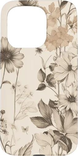 Vista 14 de Aesthetic Minimalist Wildflowers Women Floral Neutral Cream Case for iPhone 17