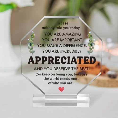 Vista 5 de Yopyame Regalo de acrílico de agradecimiento – Regalos de agradecimiento para mujeres, hombres y amigos, regalo de agradecimiento para compañero
