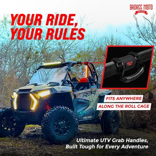 Vista 5 de Badass Moto Asas de agarre de barra antivuelco - Asas de agarre SXS, ATV y UTV