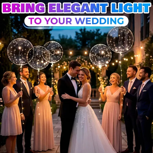 Vista 7 de Globos con luz LED, 10 unidades, globos transparentes de 18 pulgadas