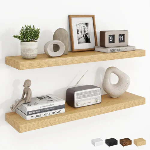 Vista 62 de Dreamland Estantes flotantes negros de 20 pulgadas, estantes de pared de 20 pulgadas para baño, dormitorio, cocina, estante de libros montado