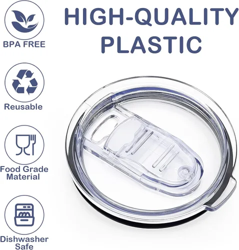 Vista 5 de 1 tapa de repuesto para vaso de 40 onzas, solo compatible con vaso de acero inoxidable Silver Buffalo, reutilizable, a prueba de derrames, apto
