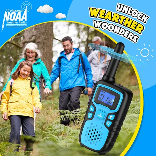 Vista 5 de Wishouse Walkie Talkies para niños y adultos de largo alcance recargable, regalo de cumpleaños de Navidad para niños y niñas de 3, 4, 5, 6, 7, 8, 9