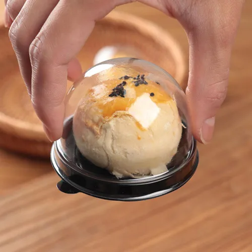Vista 5 de EchoDone Mini cajas de plástico transparente para magdalenas, cúpula de muffins, caja de un solo contenedor, cajas de regalo de boda, cumpleaños