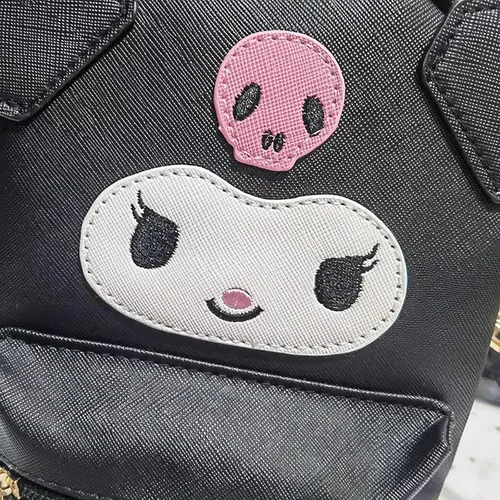 Vista 2 de ZJYJING Mini mochila de poliuretano de dibujos animados anime, mochila de hombro para niños y niñas, cosplay, Negro -, Anime
