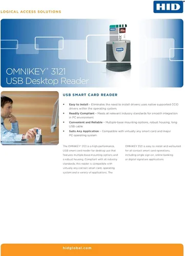 Vista 5 de HID OMNIKEY 3121 USB Lector de tarjetas