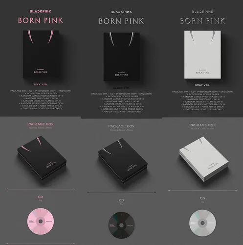 Vista 2 de Dreamus Black Pink - BORN PINK [versión de caja] 2do álbum + póster plegado [edición coreana] (PINK Ver.), YGP0181