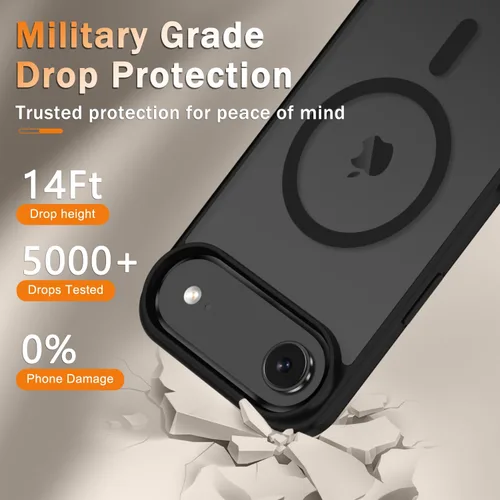 Vista 490 de Funda para Google Pixel 10 Pro XL, cubierta magnética mate, color negro Fit for MagSafe, Screen Protector included, Shockproof Military Grade