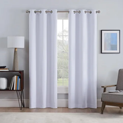 Vista 10 de Eclipse Talisa - Cortinas opacas aisladas para ventana de sala de estar (2 paneles), 37 x 63 pulgadas, color gris
