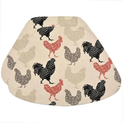 Vista 6 de Rifton Red Rooster Charger-Center - Juego de dos manteles individuales redondos