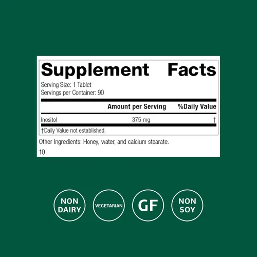 Vista 2 de Inositol de proceso estándar - Apoya el sistema nervioso, el metabolismo de los lípidos y la salud cardiovascular - Vegetariano, sin gluten, sin