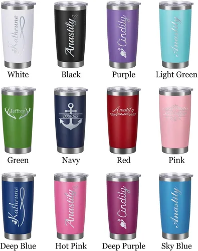 Vista 3 de Taza de café personalizada para mujeres y hombres con nombres, taza de viaje personalizada con tapa y pajita, regalos para el día de San Valentín