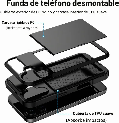 Vista 2 de Vofolen Funda para iPhone 16 con tarjetero y cartera