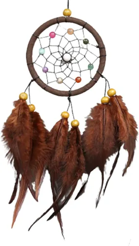 Vista 8 de Atrapasueños de plumas para interior de automóvil, colgante de plumas para colgar en la pared (estilo 1 - gris)