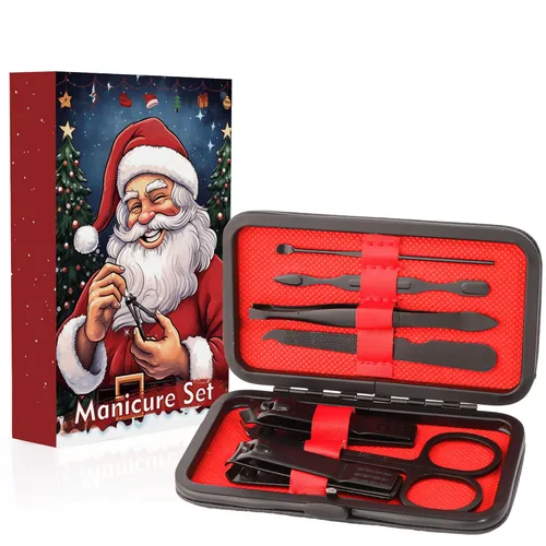 Vista 10 de NZKNP - Juego de manicura de viaje 7 en 1 con estuche, kit de aseo de uñas, herramientas para el cuidado, regalos del día del padre, regalos